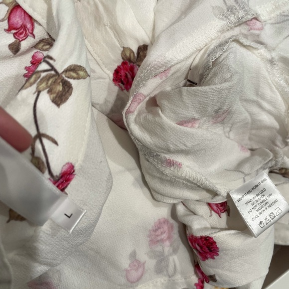 RAT & BOA THE BONITA SET WHITE large crop top skirt roses floral set - Picture 6 of 11